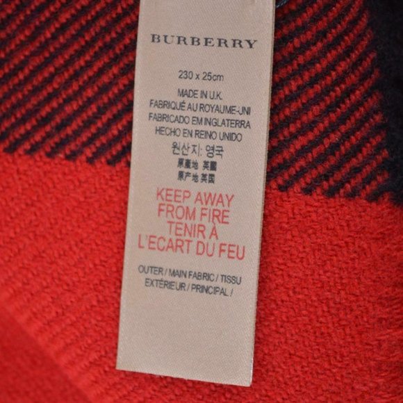 NWT BURBERRY HALF MEGA CHECK WOOL FRINGE SCARF - Picture 2 of 9